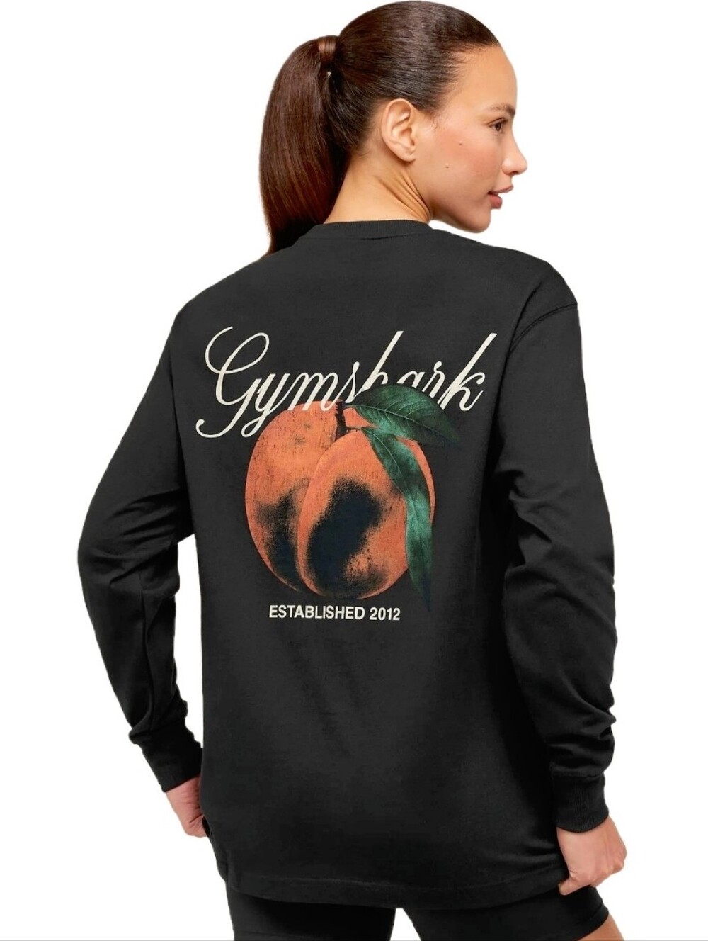 NEW Gymshark Juicy Peach Long Sleeve Shirt Black Large Sold Out NWT